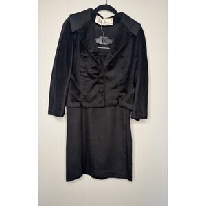 Lilli Ann Vintage French Fabric Midi Skirt Suit Set Blazer Jacket 1950’s Luxury